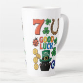 Tasse Latte Funny Black Cat Lucky Charm  St. Patrick's day (Angle droit)