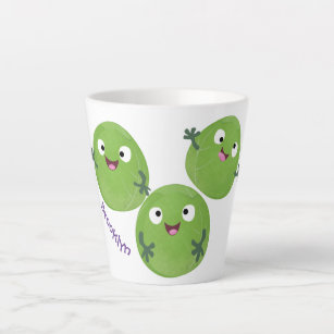 Tasse Latte Funny Brussels sprouts légumes caricature