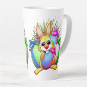 Tasse Latte Funny Bunny biting an Easter Egg (Angle droit)