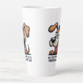 Tasse Latte Funny Cartoon Dog Butler Quote (Devant)