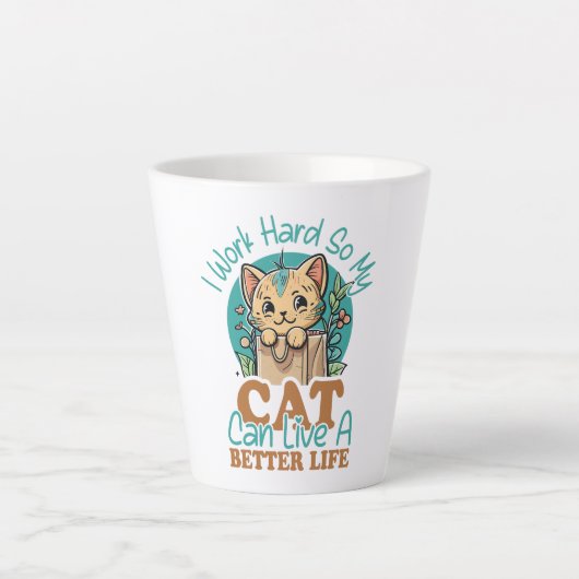 Tasse Latte Funny Cat Lover Quote Cute Kitten Graphic (Devant)