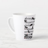 Tasse Latte Funny Chat Music Note, Cadeau Pour Piano Player, M (Angle gauche)