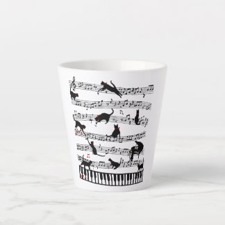 Tasse Latte Funny Chat Music Note, Cadeau Pour Piano Player, M