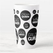 Tasse Latte Funny Cow Spots Cuisinier Chef titres de travail (Devant)