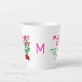 Tasse Latte Funny CRAZY PLANTE LADY Monogramme (Devant)