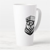Tasse Latte Funny Cute Bear With A Cheese Graters Hat (Angle droit)