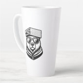 Tasse Latte Funny Cute Bear With A Cheese Graters Hat (Angle gauche)