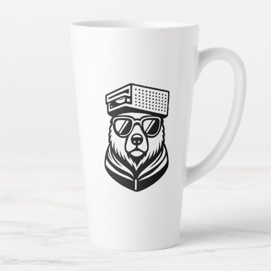 Tasse Latte Funny Cute Bear With A Cheese Graters Hat (Droite)