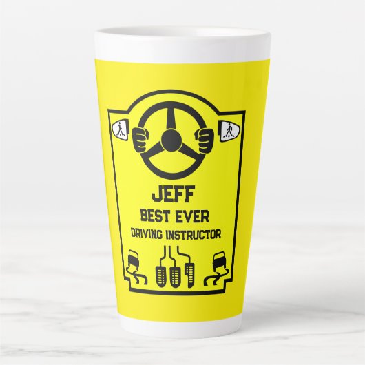 Tasse Latte Funny Driving Instructor Gift (Devant)