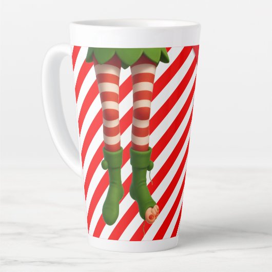 Tasse Latte Funny Elf Legs Holiday Card | North Pole Mischief  (Angle gauche)