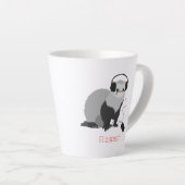 Tasse Latte Funny Ferret Musique Amant Mustelid Nom de l'anima (Angle droit)
