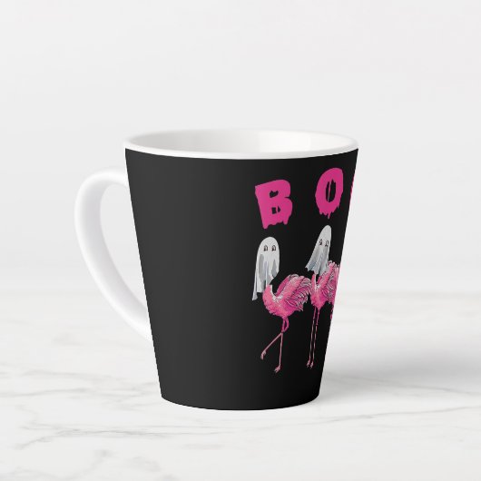 Tasse Latte Funny Ghost Flamingo Boo Halloween Costume Toxits (Angle gauche)