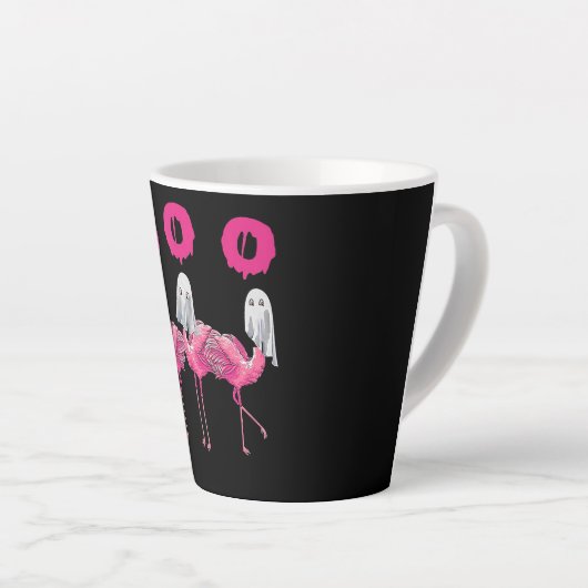Tasse Latte Funny Ghost Flamingo Boo Halloween Costume Toxits (Angle droit)
