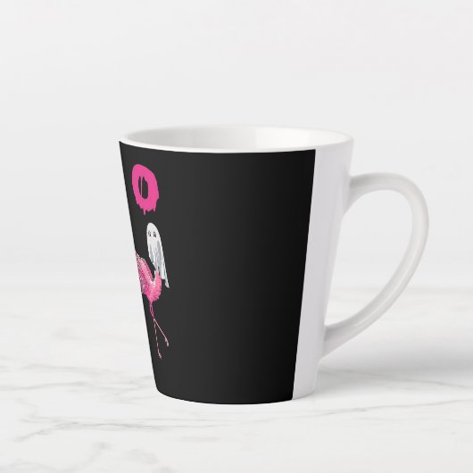 Tasse Latte Funny Ghost Flamingo Boo Halloween Costume Toxits (Droite)