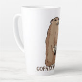Tasse Latte Funny Gopher Broke (Angle gauche)