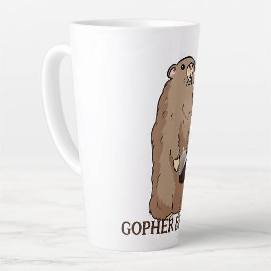 Tasse Latte Funny Gopher Broke (Angle gauche)