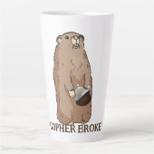 Tasse Latte Funny Gopher Broke (Devant)