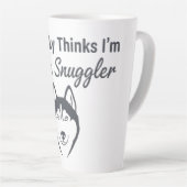 Tasse Latte Funny Husky Dog Snuggler (Angle droit)