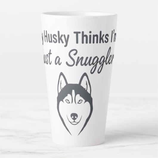 Tasse Latte Funny Husky Dog Snuggler (Devant)
