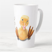 Tasse Latte Funny Jaune Canard Jouer Wink Smile - Texte Person (Angle droit)