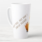 Tasse Latte Funny Jaune Canard Jouer Wink Smile - Texte Person (Angle gauche)