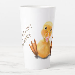 Tasse Latte Funny Jaune Canard Jouer Wink Smile - Texte Person