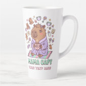 Tasse Latte Funny Mama Capy Mother's Day Tired Mom Gift (Droite)