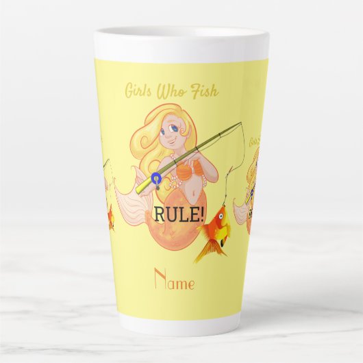 Tasse Latte Funny Pêche Fille Sirène Thunder_Cove (Devant)