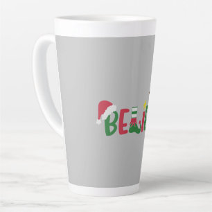 Tasse Latte Funny Père Noël Casquette croire Snowflakes Noël