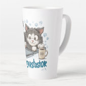 Tasse Latte Funny "Purrcrasator" Cat Sleeping on Laptop | Cute (Angle droit)