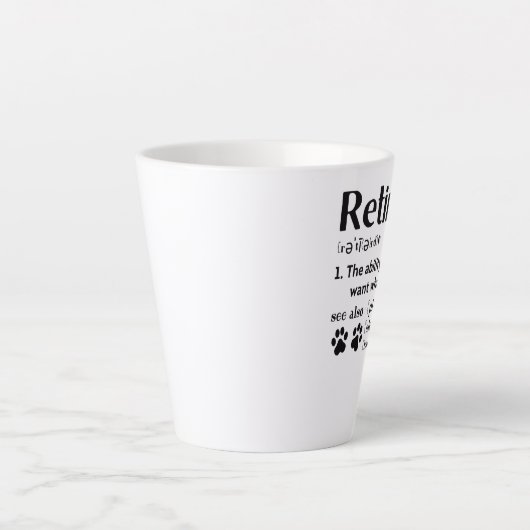 Tasse Latte Funny Retraité définition chien maman papa Paw ama (Devant)
