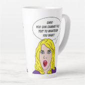 Tasse Latte FUNNY RETRO WOMAN texte personnalisé (Angle droit)