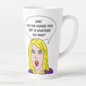 Tasse Latte FUNNY RETRO WOMAN texte personnalisé (Droite)