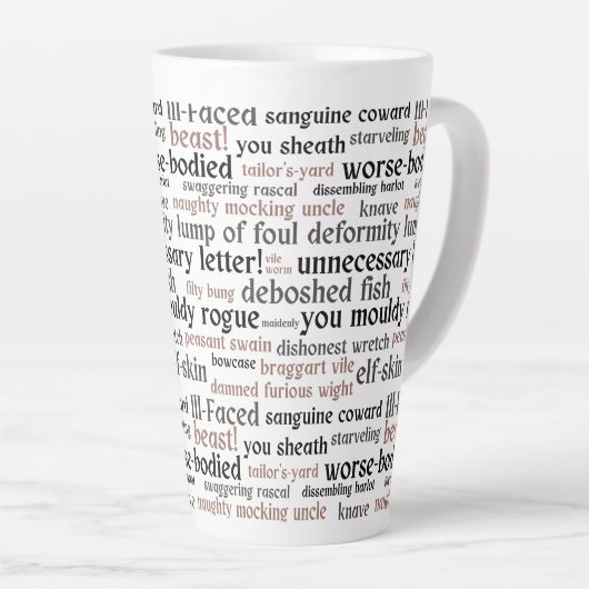 Tasse Latte Funny Shakespeare Insulte littérature classique (Angle droit)