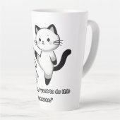 Tasse Latte Funny Siamese Cat Kick Illustration (Angle droit)