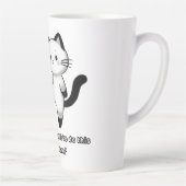 Tasse Latte Funny Siamese Cat Kick Illustration (Droite)