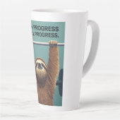 Tasse Latte Funny Sloth Gym Motivation Poster - Slow Progress (Angle droit)