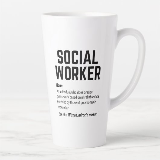 Tasse Latte Funny Social Worker Dictionary Définition Café M (Droite)
