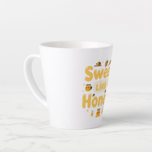 Tasse Latte Funny "Sweet Like Honey" Bumblebee (Angle gauche)