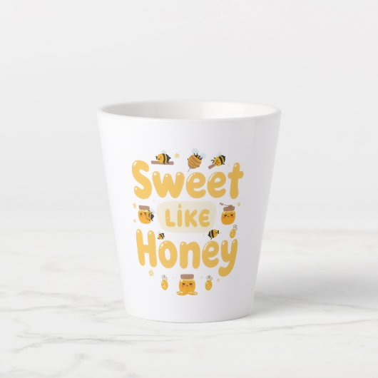 Tasse Latte Funny "Sweet Like Honey" Bumblebee (Devant)