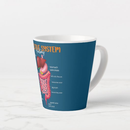 Tasse Latte Funny Système digestif Anatomie Biologie anatomiqu (Angle droit)