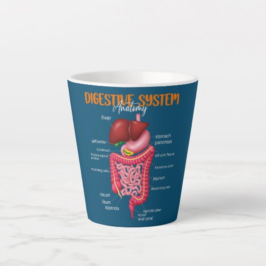Tasse Latte Funny Système digestif Anatomie Biologie anatomiqu (Devant)