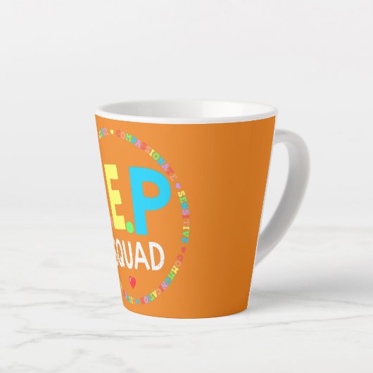 Tasse Latte Funny Teacher IEP Squad I Encourage Progress Sped (Angle droit)