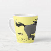 Tasse Latte Funny wildebeest running cartoon illustration (Angle gauche)