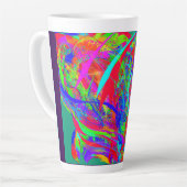 Tasse Latte Furry Rainbow Colored Flower  (Angle gauche)