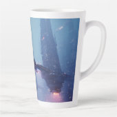 Tasse Latte Futuristic Cityscape with Hovering Structures (Droite)