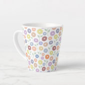 Tasse Latte Fuzzy Flower Rpt Pattern Pastels on White (Angle gauche)