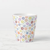 Tasse Latte Fuzzy Flower Rpt Pattern Pastels on White (Devant)