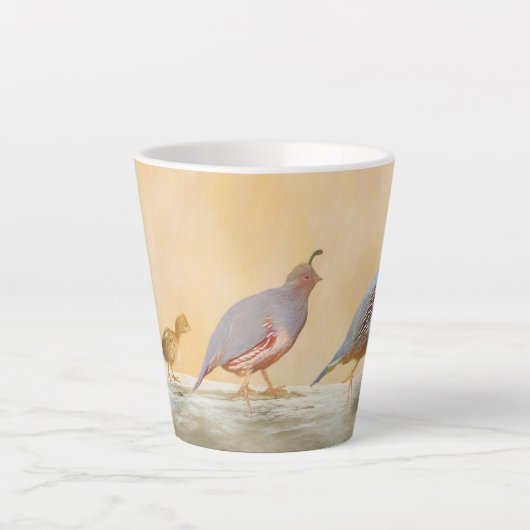 Tasse Latte Gambrel's Quail Painting Original Bird Art (Devant)