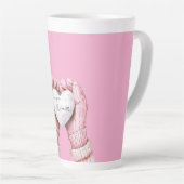 Tasse Latte Gants d'hiver rose Fille Coeur blanc (Angle droit)